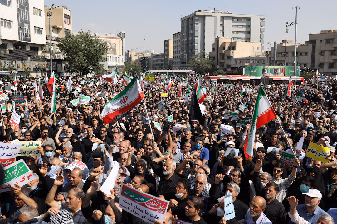 Demonstrators Move Through The Streets of Tehran, Iran
