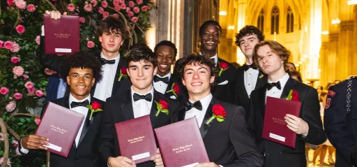Xavier students on Graduation Day, at St. Patrick's Cathedral, after receiving their diplomas. 